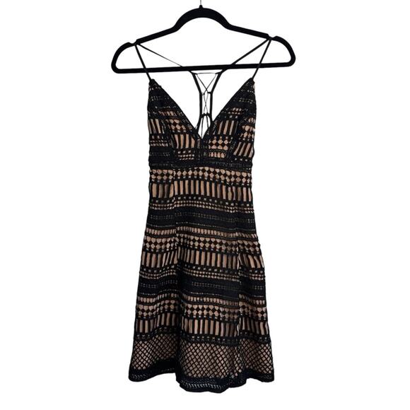 ASTR Strappy Crochet Black Lace Dress - Picture 2 of 9
